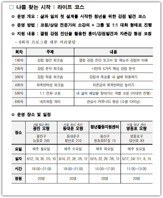 청년인생설계학교 신청방법